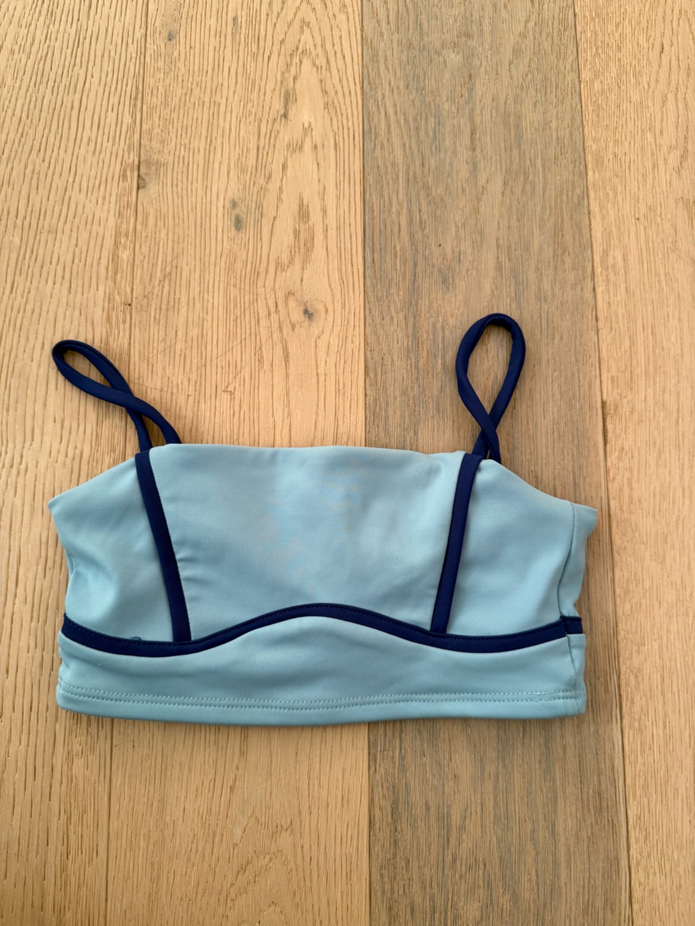 Tiger Friday CM Light Blue Swim Top with Navy Trim